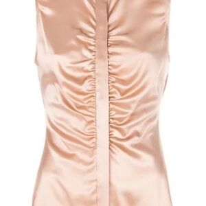 Theory Blush Silk Sleeveless Blouse